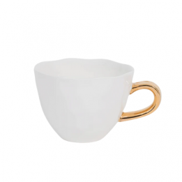 Tasse "Blanche" à anse dorée
