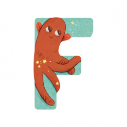 Lettre en bois "F" bleu