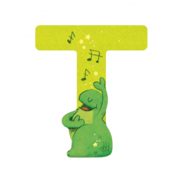 Lettre en bois "T" vert