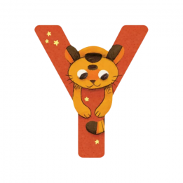 Lettre en bois "Y" orange