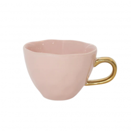 Tasse "Rose pâle" à anse dorée