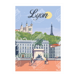Affiche "Lyon Place Bellecour"