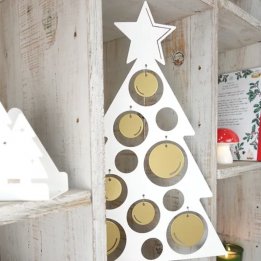 Sapin en métal blanc - 63 cm