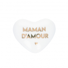 Cœur en céramique blanc et...