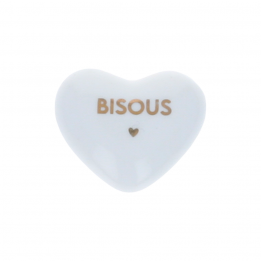 Petit coeur "Bisous" doré