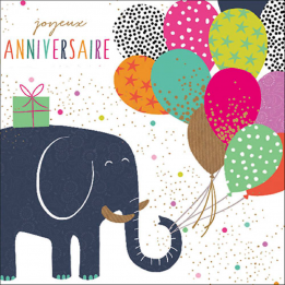 Carte éléphant "Joyeux...