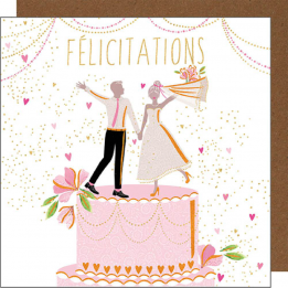 Carte gâteau de mariés...