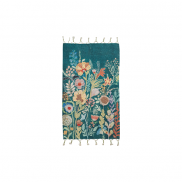 Tapis fleuri vert - 150x90