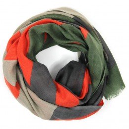 Echarpe kaki laine palme