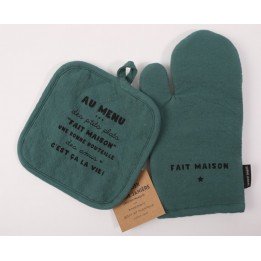 Lot gant + manique "au menu"