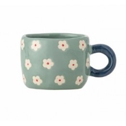 Tasse bleue fleurs