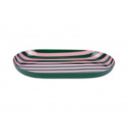 Plateau oval - rose & vert