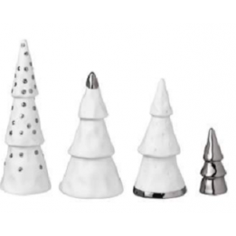 Set de 4 arbres "Argentés"